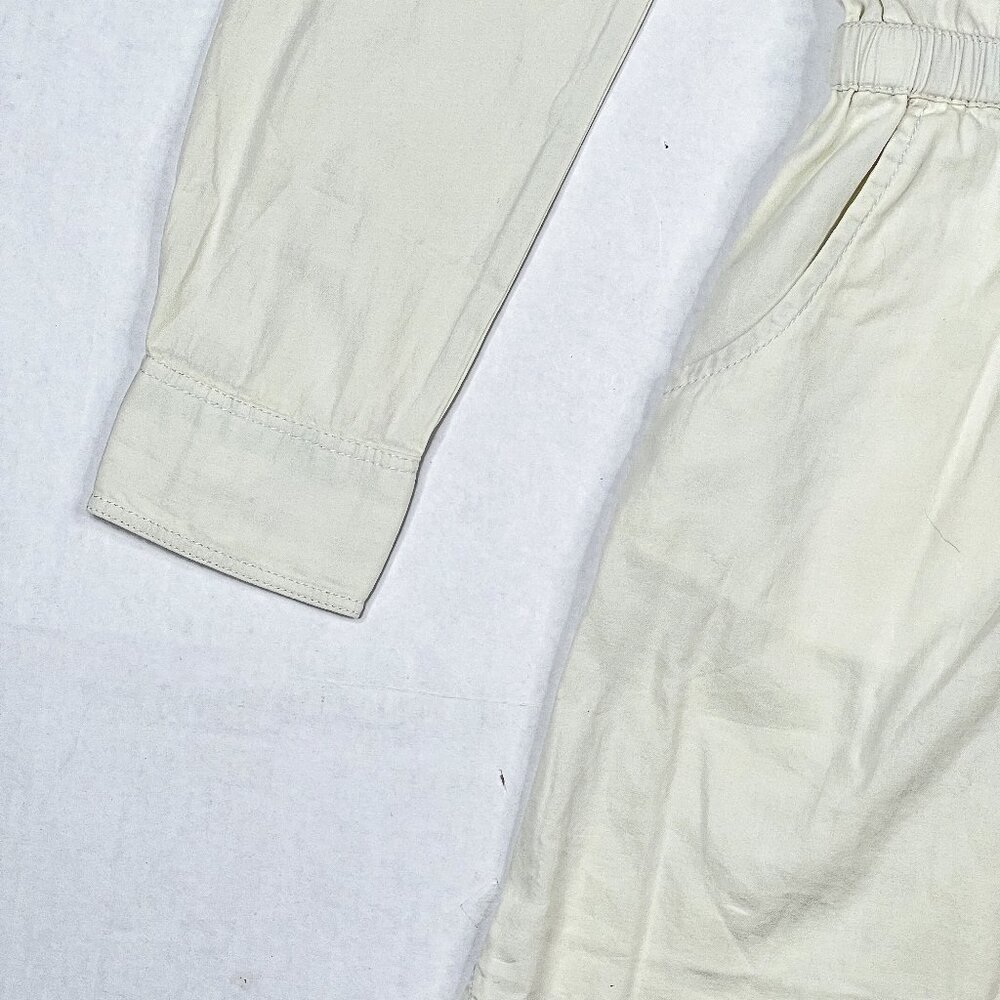 Levi's Girls' Off-White Cotton Button-Down Shirt Dress Pocket Sz M 10-12 - NWOT - Picture 4 of 12